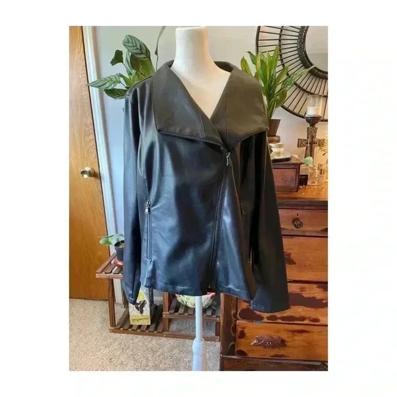 Halogen Faux Leather Jacket Size 1X - Picture 1 of 7